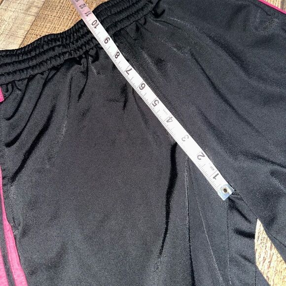 Adidas Women’s Track Pants Size M black w Pink Side Stripes Workout Activewear - Picture 6 of 9